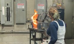 Woman in a Blacksmithing Class Minneapolis